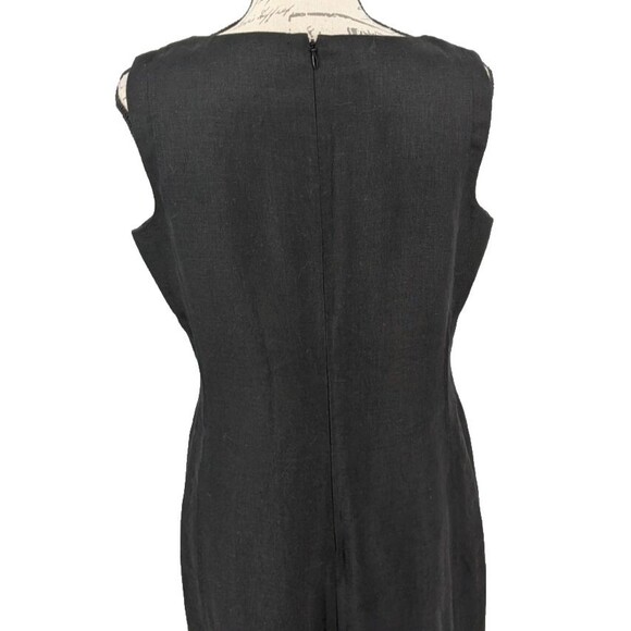 TALBOTS Black Dress Size 10 "Pure Irish Linen" Sheath Minimalist VTG - Picture 9 of 11